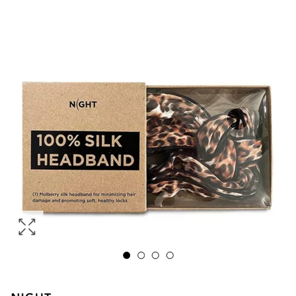 NWT Night 💯% silk headband- leopard